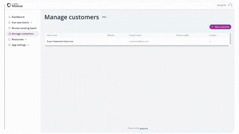 Customer Management Demo